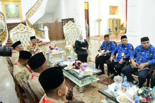 Bupati Kasmarni Terima Audiensi Kwarcab Pramuka Bengkalis, Bahas Pelantikan dan Jambore Nasional
